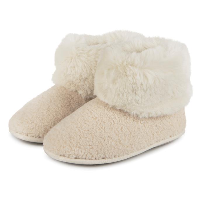 Isotoner® Ladies Borg Boot With Fur Cuff Cream Extra Image 1